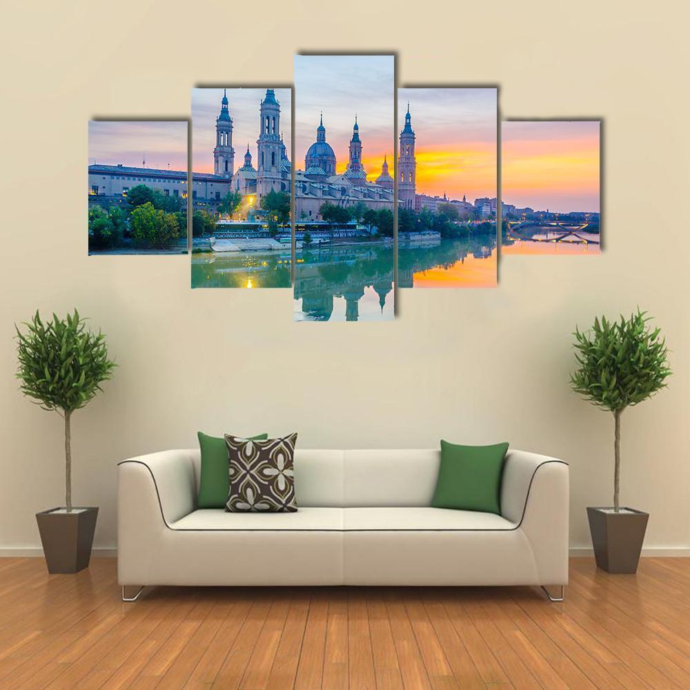View Of Basilica De Nuestra Senora De Pila Canvas Wall Art-5 Star-Gallery Wrap-62" x 32"-Tiaracle