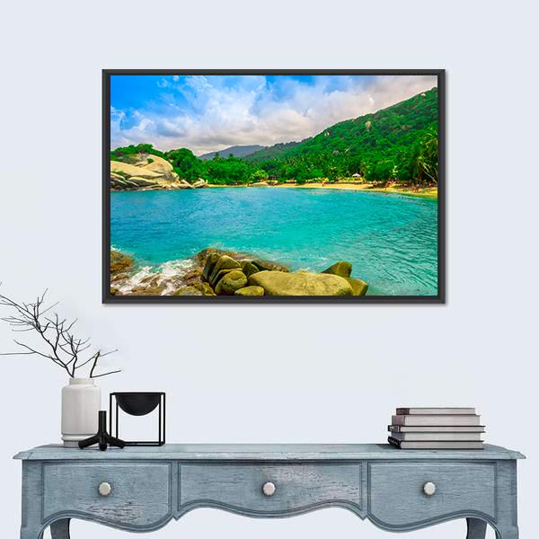View Of Beach At Cabo San Juan Canvas Wall Art-1 Piece-Floating Frame-24" x 16"-Tiaracle