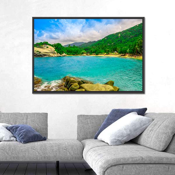 View Of Beach At Cabo San Juan Canvas Wall Art-3 Horizontal-Gallery Wrap-25" x 16"-Tiaracle