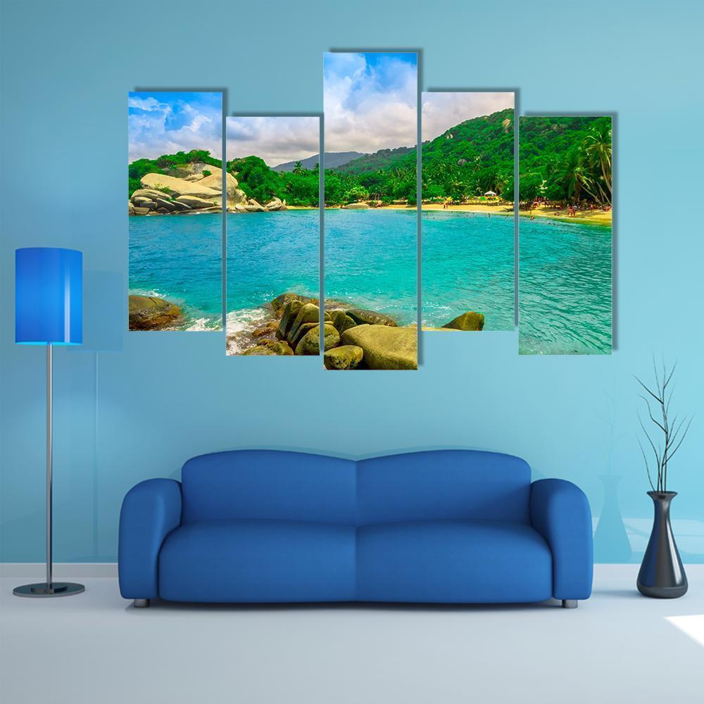 View Of Beach At Cabo San Juan Canvas Wall Art-5 Pop-Gallery Wrap-47" x 32"-Tiaracle