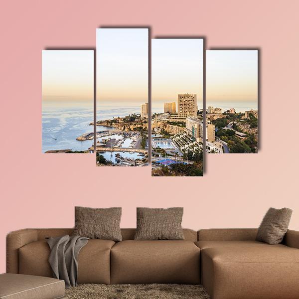 View Of Beirut Canvas Wall Art-4 Pop-Gallery Wrap-50" x 32"-Tiaracle