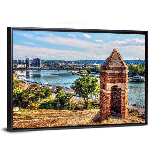 View Of Belgrade And River Sava Vertical Canvas Wall Art-3 Vertical-Gallery Wrap-12" x 25"-Tiaracle