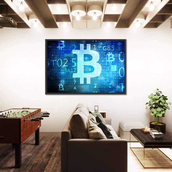 View Of Bitcoin Canvas Wall Art-3 Horizontal-Gallery Wrap-25" x 16"-Tiaracle