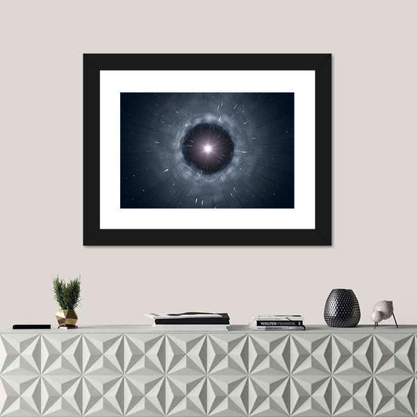 View Of Black Hole Canvas Wall Art-1 Piece-Framed Print-20" x 16"-Tiaracle