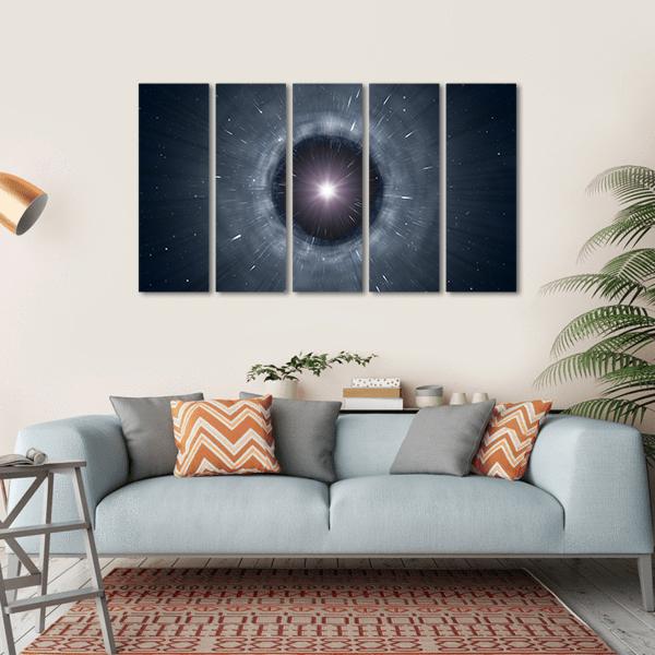 View Of Black Hole Canvas Wall Art-5 Horizontal-Gallery Wrap-22" x 12"-Tiaracle