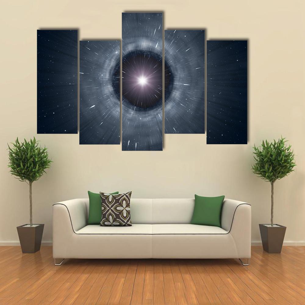 View Of Black Hole Canvas Wall Art-5 Pop-Gallery Wrap-47" x 32"-Tiaracle