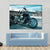 View Of Black Powerful Chopper In Nature Canvas Wall Art-1 Piece-Gallery Wrap-48" x 32"-Tiaracle