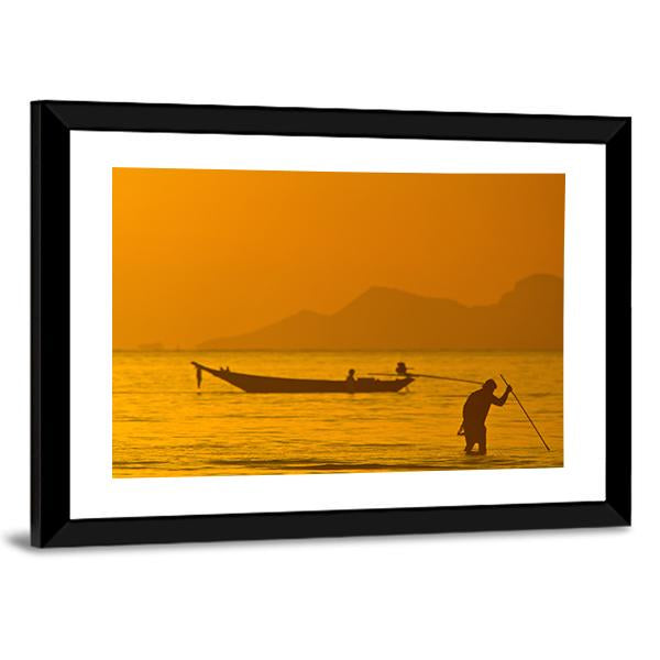View Of Boat In Ko Samui In Thailand Canvas Wall Art-3 Horizontal-Gallery Wrap-25" x 16"-Tiaracle