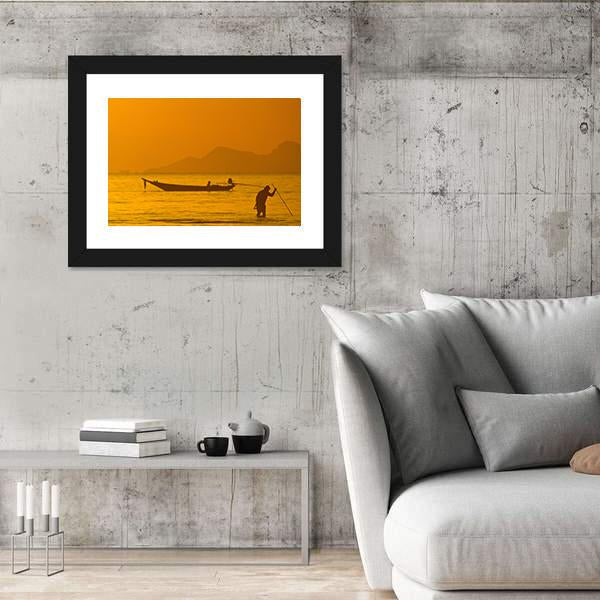 View Of Boat In Ko Samui In Thailand Canvas Wall Art-3 Horizontal-Gallery Wrap-25" x 16"-Tiaracle