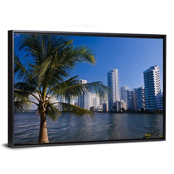 View Of Boca Grande In Cartagena De Indias Canvas Wall Art-5 Horizontal-Gallery Wrap-22" x 12"-Tiaracle