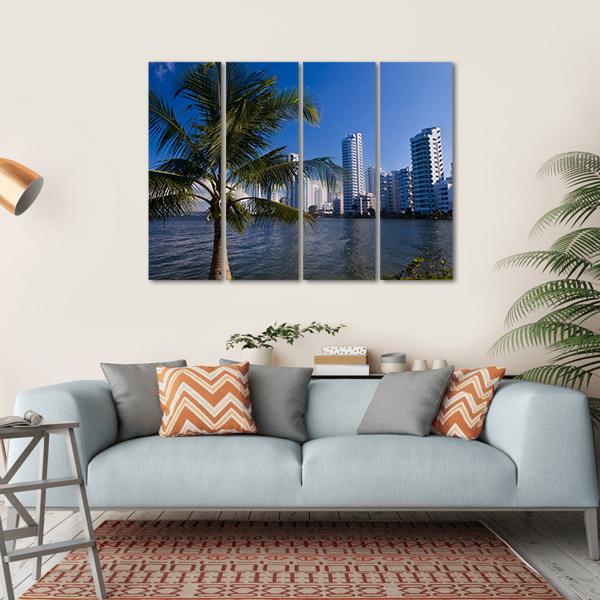 View Of Boca Grande In Cartagena De Indias Canvas Wall Art-4 Horizontal-Gallery Wrap-34" x 24"-Tiaracle