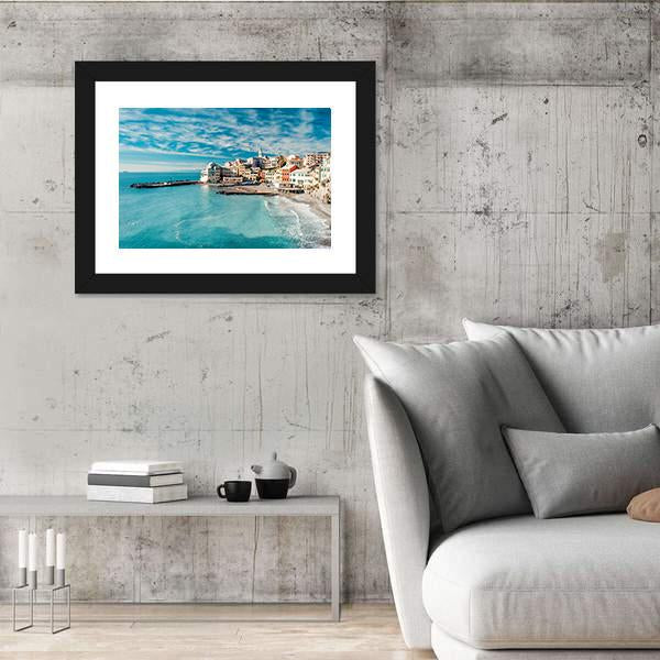 View Of Bogliasco Fishing Village Panoramic Canvas Wall Art-1 Piece-36" x 12"-Tiaracle