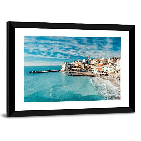 View Of Bogliasco Village In Italy Canvas Wall Art-3 Horizontal-Gallery Wrap-25" x 16"-Tiaracle