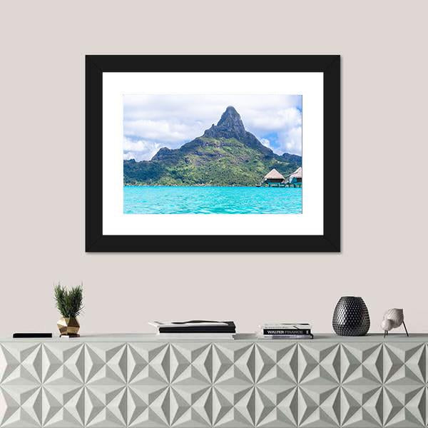 View Of Bora Bora Island Canvas Wall Art-1 Piece-Framed Print-20" x 16"-Tiaracle