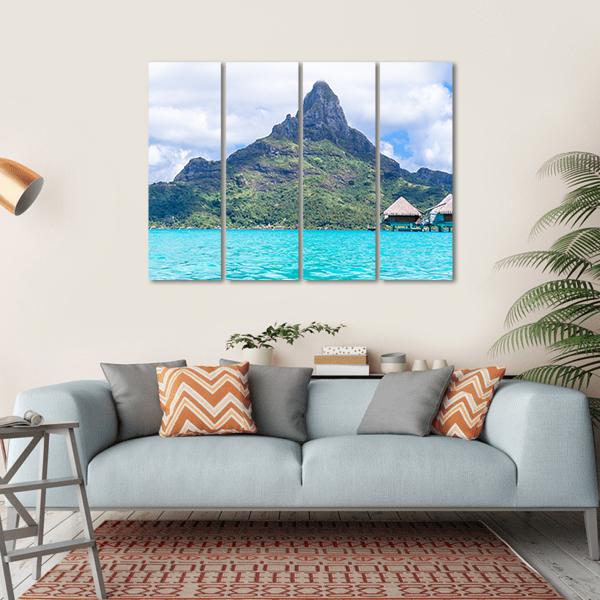 View Of Bora Bora Island Canvas Wall Art-4 Horizontal-Gallery Wrap-34" x 24"-Tiaracle