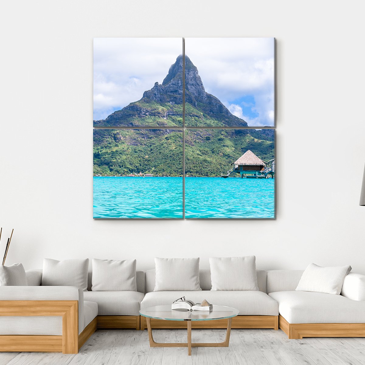 View Of Bora Bora Island Canvas Wall Art-4 Square-Gallery Wrap-17" x 17"-Tiaracle