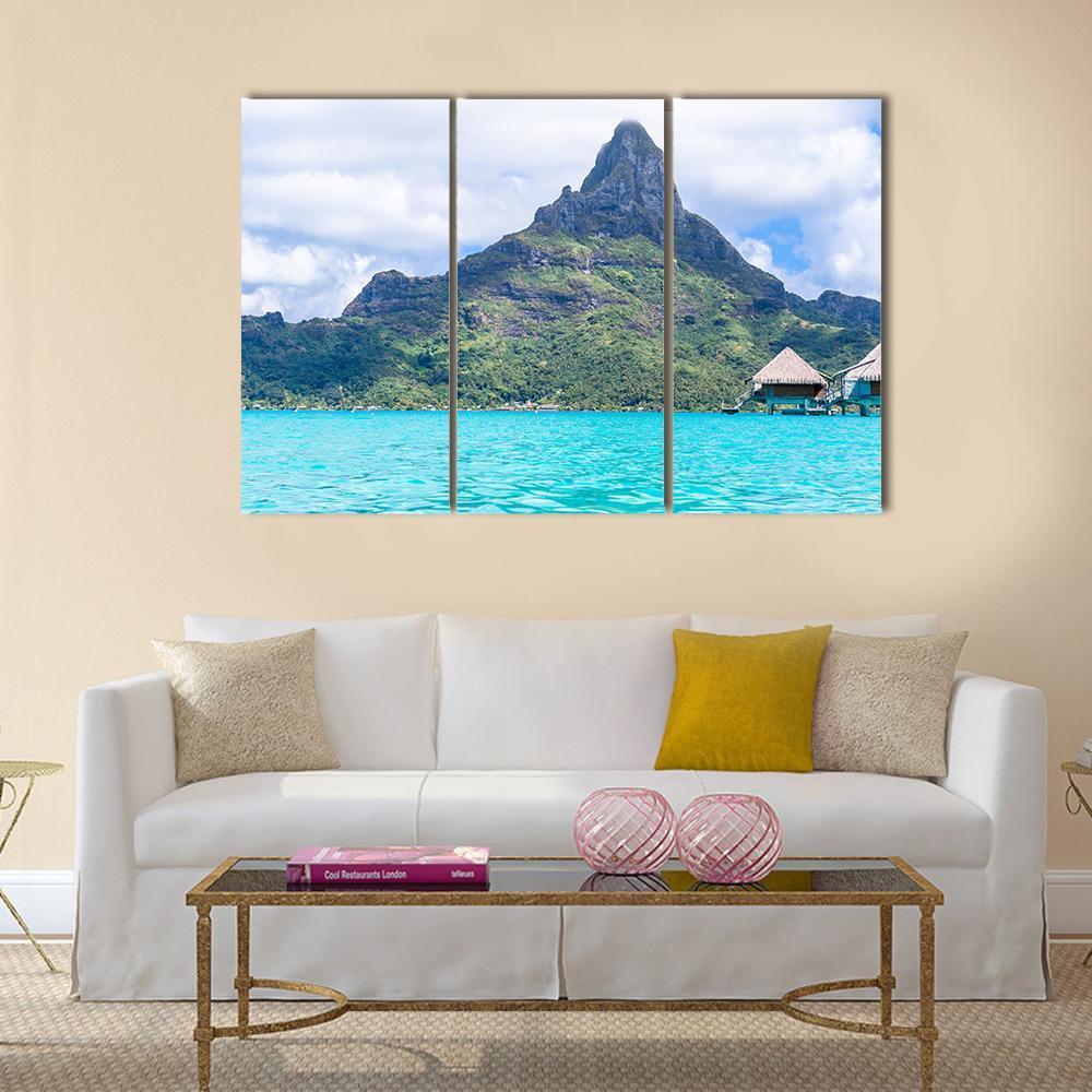 View Of Bora Bora Island Canvas Wall Art-3 Horizontal-Gallery Wrap-37" x 24"-Tiaracle