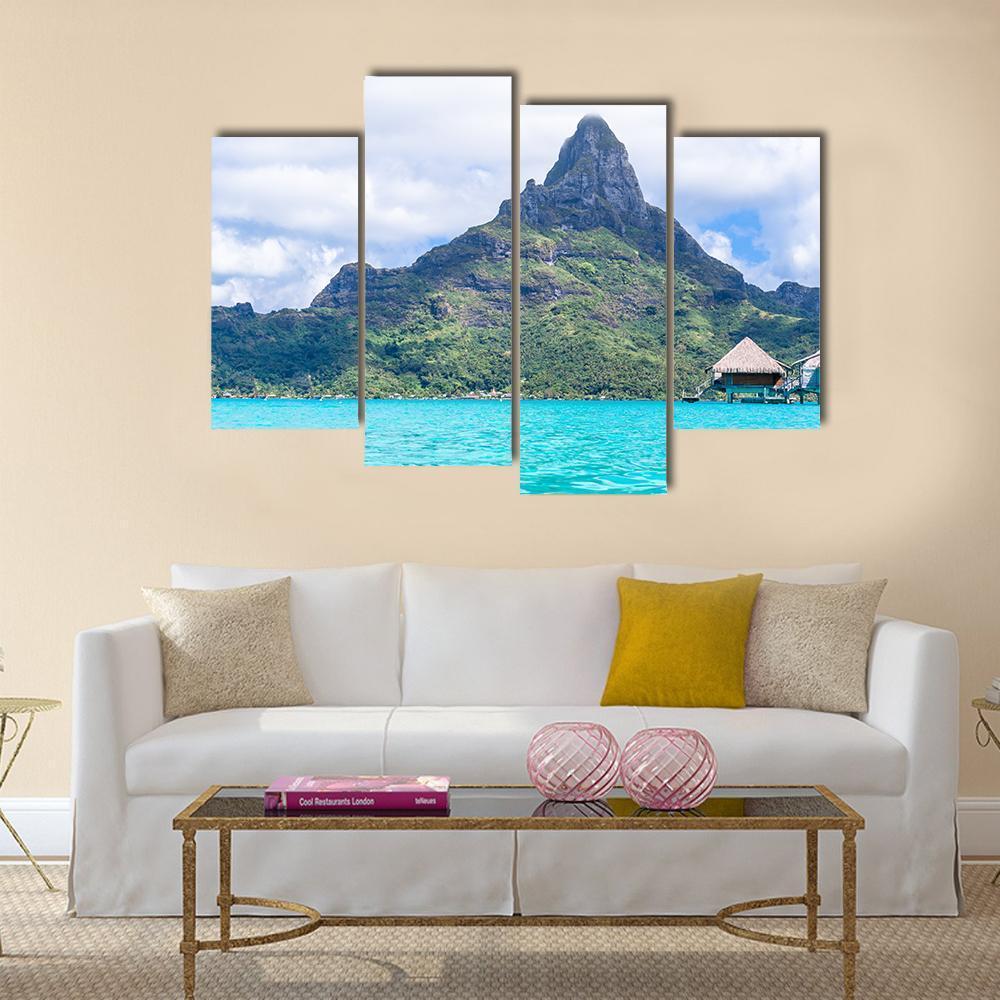 View Of Bora Bora Island Canvas Wall Art-4 Pop-Gallery Wrap-50" x 32"-Tiaracle