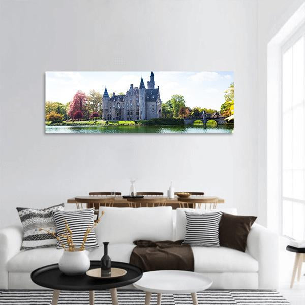 View Of Bornem Castle Panoramic Canvas Wall Art-1 Piece-36" x 12"-Tiaracle