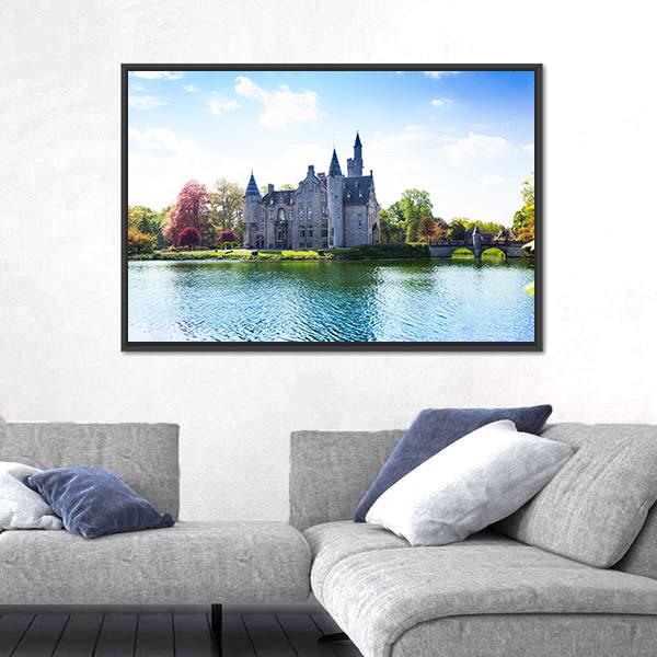 View Of Bornem Castle Panoramic Canvas Wall Art-1 Piece-36" x 12"-Tiaracle