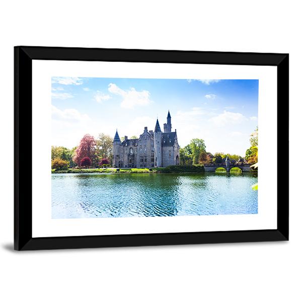 View Of Bornem Castle Panoramic Canvas Wall Art-1 Piece-36" x 12"-Tiaracle