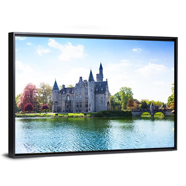 View Of Bornem Castle Panoramic Canvas Wall Art-1 Piece-36" x 12"-Tiaracle