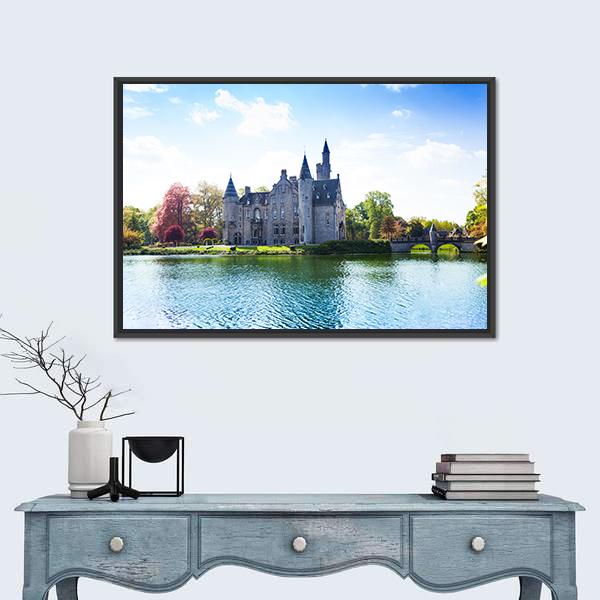 View Of Bornem Castle Panoramic Canvas Wall Art-1 Piece-36" x 12"-Tiaracle
