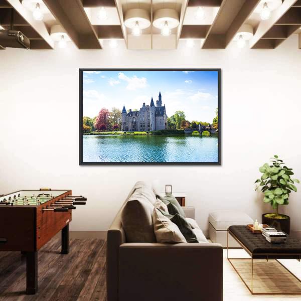 View Of Bornem Castle Panoramic Canvas Wall Art-1 Piece-36" x 12"-Tiaracle