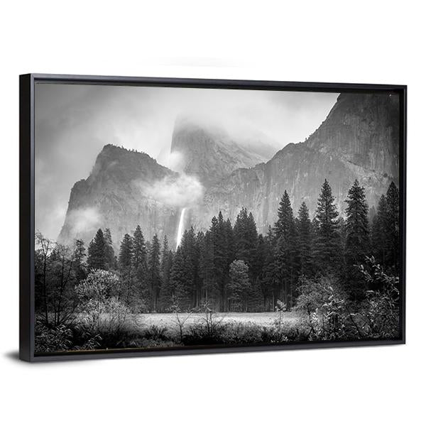 View Of Bridalveil Falls Canvas Wall Art-3 Horizontal-Gallery Wrap-25" x 16"-Tiaracle