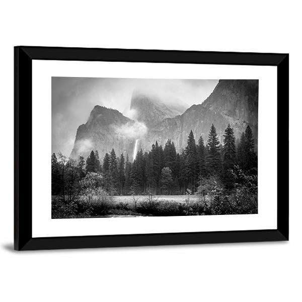 View Of Bridalveil Falls Canvas Wall Art-3 Horizontal-Gallery Wrap-25" x 16"-Tiaracle