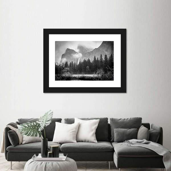 View Of Bridalveil Falls Canvas Wall Art-3 Horizontal-Gallery Wrap-25" x 16"-Tiaracle