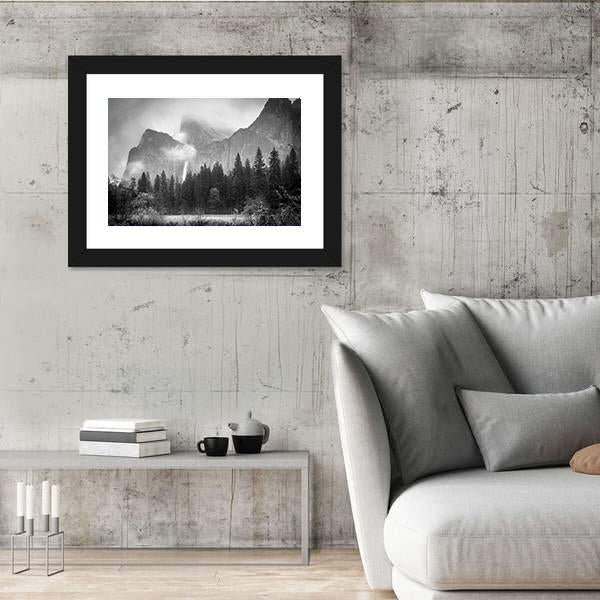 View Of Bridalveil Falls Canvas Wall Art-3 Horizontal-Gallery Wrap-25" x 16"-Tiaracle