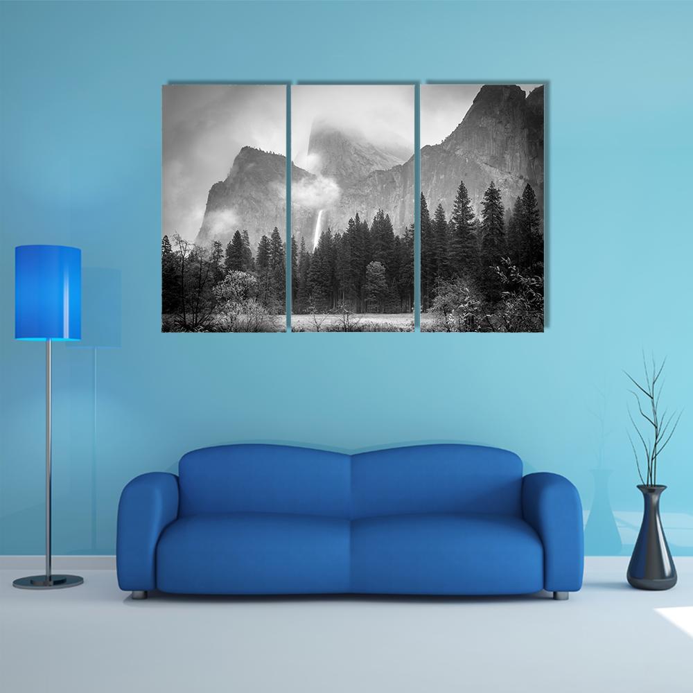 View Of Bridalveil Falls Canvas Wall Art-3 Horizontal-Gallery Wrap-37" x 24"-Tiaracle