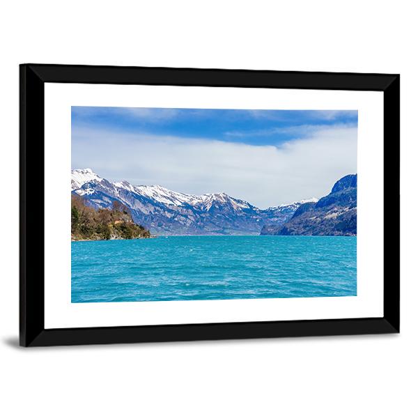 View Of Brienz Village And Lake Canvas Wall Art-3 Horizontal-Gallery Wrap-25" x 16"-Tiaracle