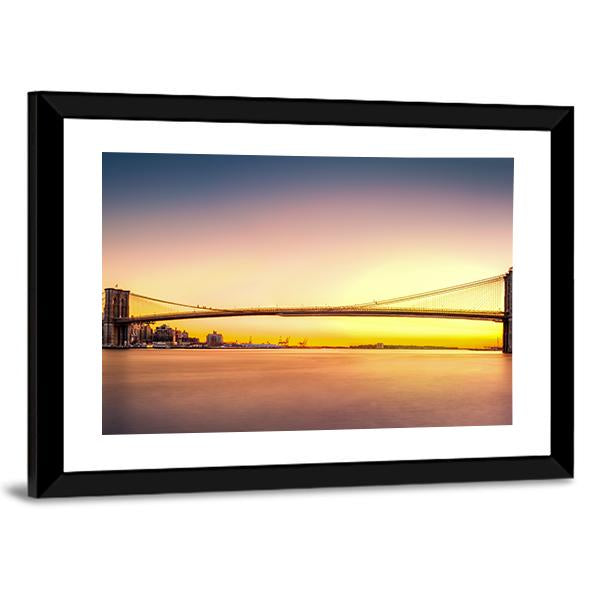 View Of Brooklyn Bridge Panoramic Canvas Wall Art-1 Piece-36" x 12"-Tiaracle