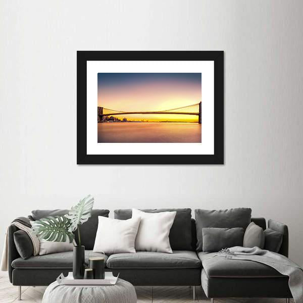 View Of Brooklyn Bridge Panoramic Canvas Wall Art-1 Piece-36" x 12"-Tiaracle