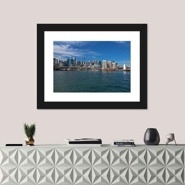 View Of Cape Bowling Green Lighthouse Canvas Wall Art-1 Piece-Framed Print-20" x 16"-Tiaracle