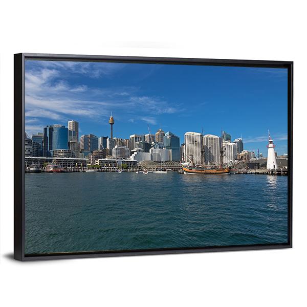 View Of Cape Bowling Green Lighthouse Canvas Wall Art-3 Horizontal-Gallery Wrap-25" x 16"-Tiaracle