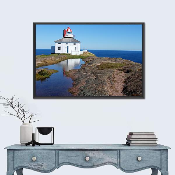 View Of Cape Spear In Canada Canvas Wall Art-1 Piece-Floating Frame-24" x 16"-Tiaracle