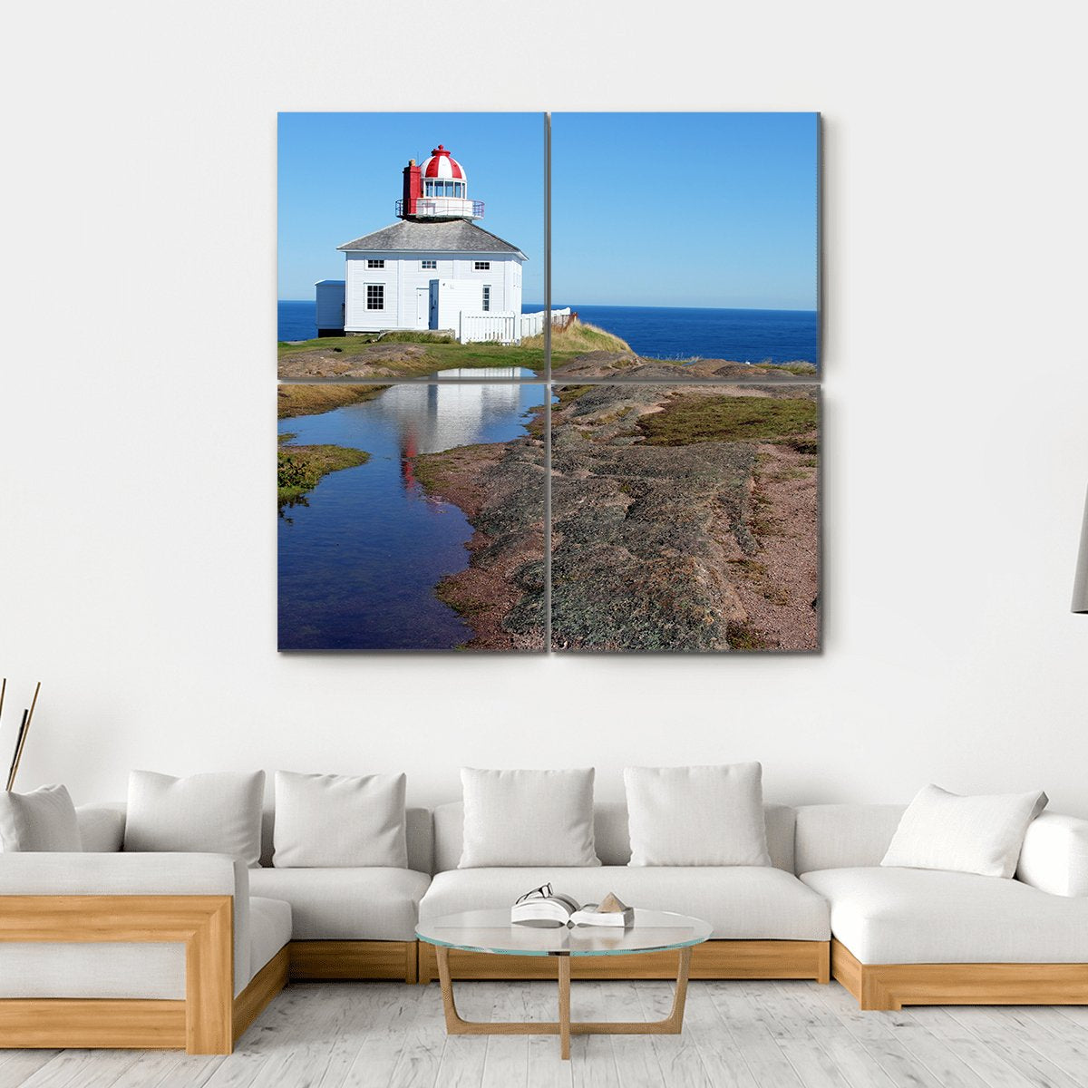 View Of Cape Spear In Canada Canvas Wall Art-4 Square-Gallery Wrap-17" x 17"-Tiaracle