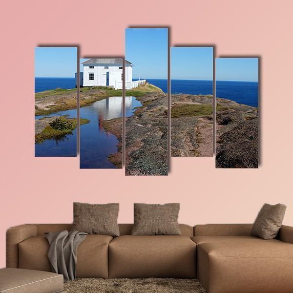 View Of Cape Spear In Canada Canvas Wall Art-5 Pop-Gallery Wrap-47" x 32"-Tiaracle