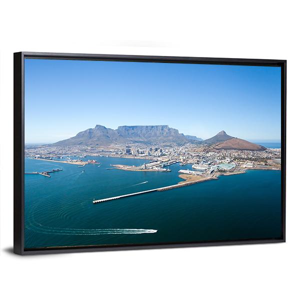 View Of Cape Town And Table Mountain Canvas Wall Art-3 Horizontal-Gallery Wrap-25" x 16"-Tiaracle