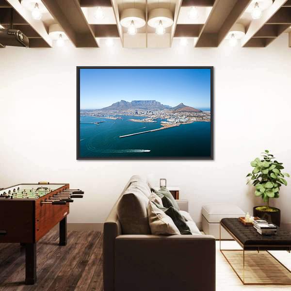 View Of Cape Town And Table Mountain Canvas Wall Art-3 Horizontal-Gallery Wrap-25" x 16"-Tiaracle