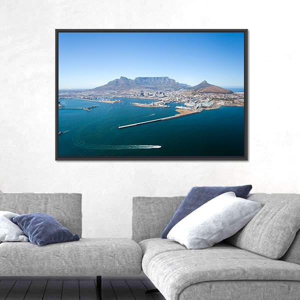 View Of Cape Town And Table Mountain Canvas Wall Art-3 Horizontal-Gallery Wrap-25" x 16"-Tiaracle