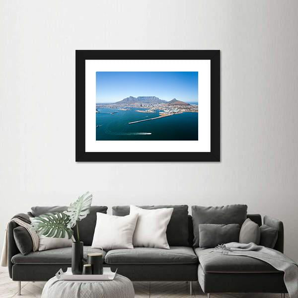 View Of Cape Town And Table Mountain Canvas Wall Art-3 Horizontal-Gallery Wrap-25" x 16"-Tiaracle