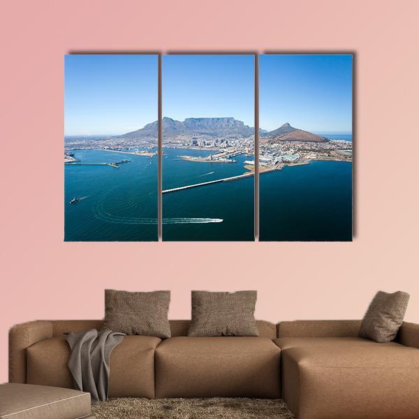 View Of Cape Town And Table Mountain Canvas Wall Art-3 Horizontal-Gallery Wrap-37" x 24"-Tiaracle
