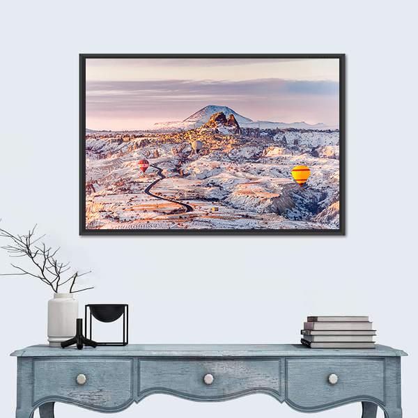 View Of Cappadocia In Turkey Canvas Wall Art-1 Piece-Floating Frame-24" x 16"-Tiaracle