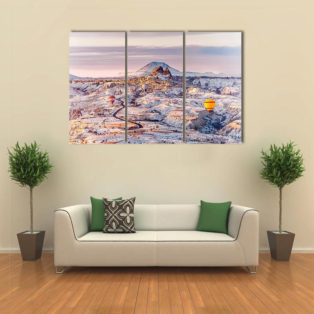 View Of Cappadocia In Turkey Canvas Wall Art-3 Horizontal-Gallery Wrap-37" x 24"-Tiaracle