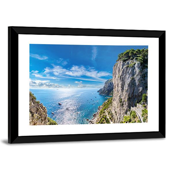 View Of Capri Island Canvas Wall Art-3 Horizontal-Gallery Wrap-25" x 16"-Tiaracle