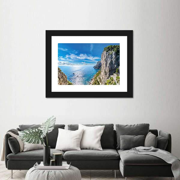 View Of Capri Island Canvas Wall Art-3 Horizontal-Gallery Wrap-25" x 16"-Tiaracle